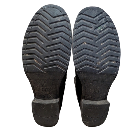 FRYE Veronica Short Black Leather Boots Size 8.5  Slouchy Soft Leather Biker - Picture 4 of 7